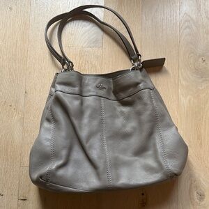 Coach Taupe Leather Shoulder Bag